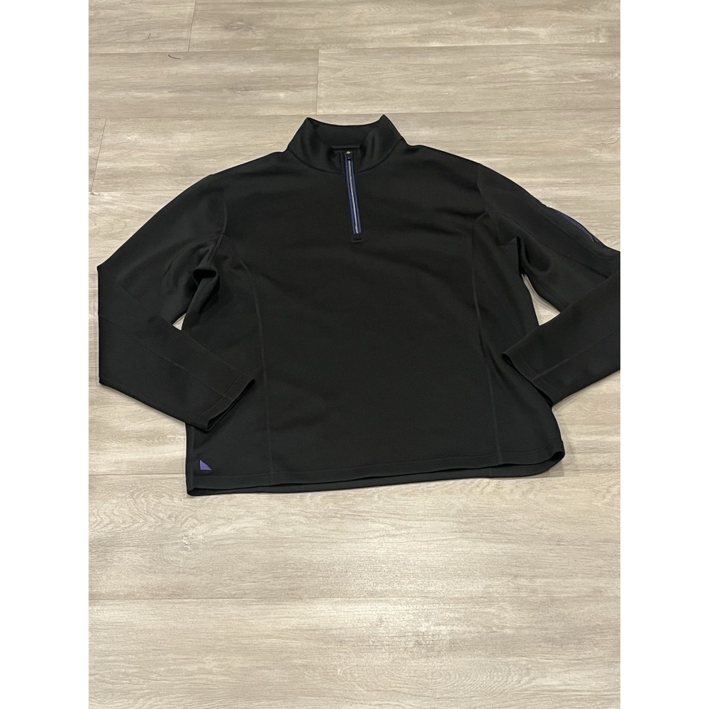 Men's UNTUCKit 1/4 Polyester Blend Stretch Sweater Black L